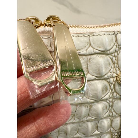 NEW Brahmin Sydney Satchel Coconut Kedima Croc-Embossed Leather Top Handles NWT - Picture 5 of 14